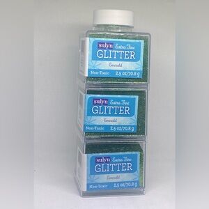 Sulyn Extra Fine Glitter for Crafts pack of 3 color Emerald